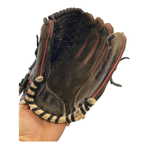 Vist Large View of Product Image Which is Used Rawlings FASTPITCH RH Throw Fastpitch Gloves Brown 11"