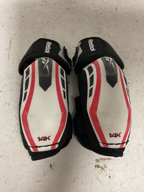 Vist Large View of Product Image Which is Used Reebok 14K Junior Elbow Pads White/Black/Red MD