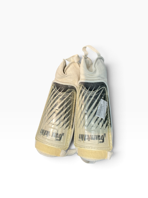 Vist Large View of Product Image Which is Used Franklin Soccer Shin Guards Adult White LG