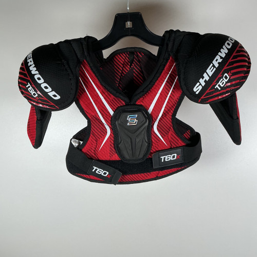 Vist Large View of Product Image Which is Used Sher-wood T60X  Shoulder Pads Yth LG