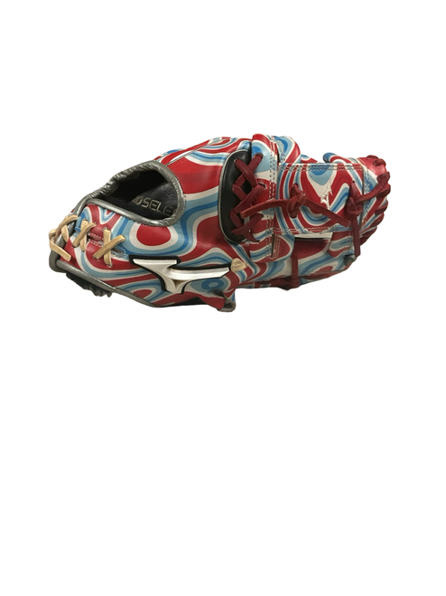 Vist Large View of Product Image Which is Used Mizuno M-PRINT BB/SB Glove RH Throw Red 11 1/2"