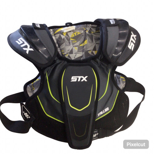 Vist Large View of Product Image Which is Used STX STALLION 200+ Lacrosse Shoulder Pads Black LG
