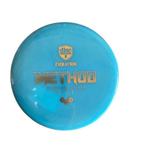 Vist Large View of Product Image Which is Used Discmania NEO EVO METHOD Disc Golf Mid Range Carolina Blue