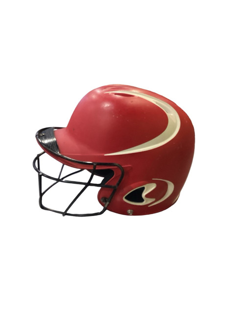 Vist Large View of Product Image Which is Used Mizuno RED HELMET W/MASK Batting Helmet w/Mask Red S/M