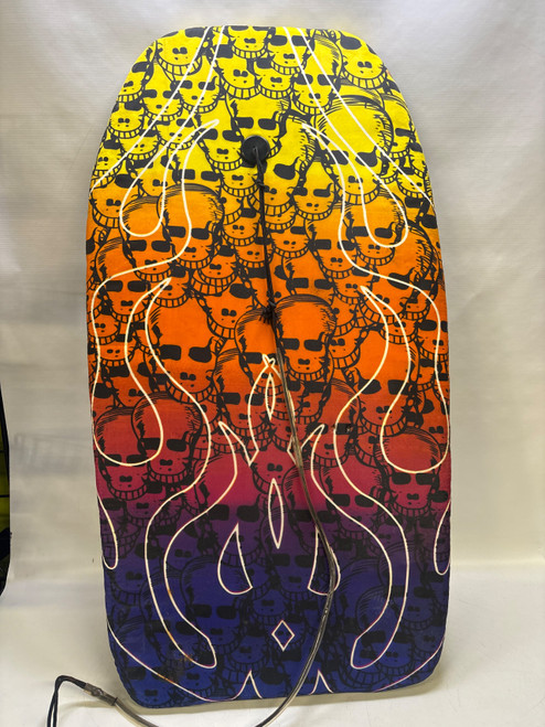 Vist Large View of Product Image Which is Used SKULLS Body Board Black/Yellow/Royal 33"