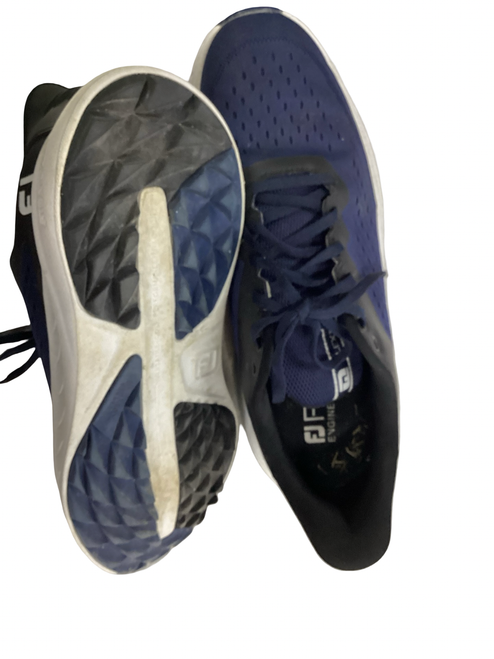 Vist Large View of Product Image Which is Used Foot Joy FLEX XP Mens Golf Shoes Navy Blue Senior 9.5