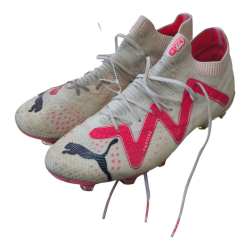 Vist Large View of Product Image Which is Used Puma PWRTAPE Soccer Cleats White Senior 7