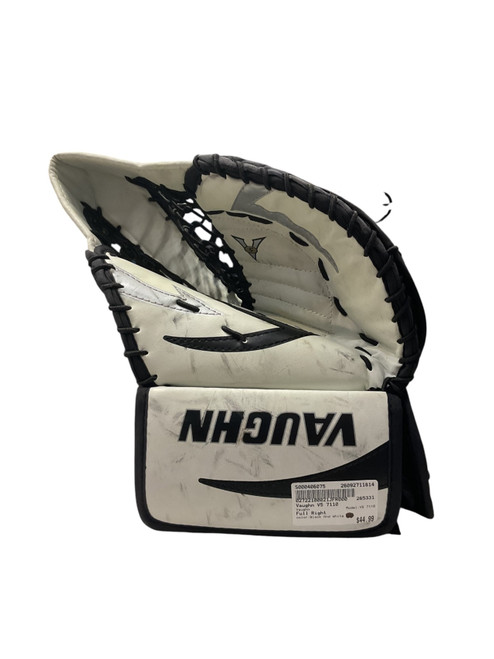 Vist Large View of Product Image Which is Used Vaughn V5 7110 Youth Goalie Catcher Black And White