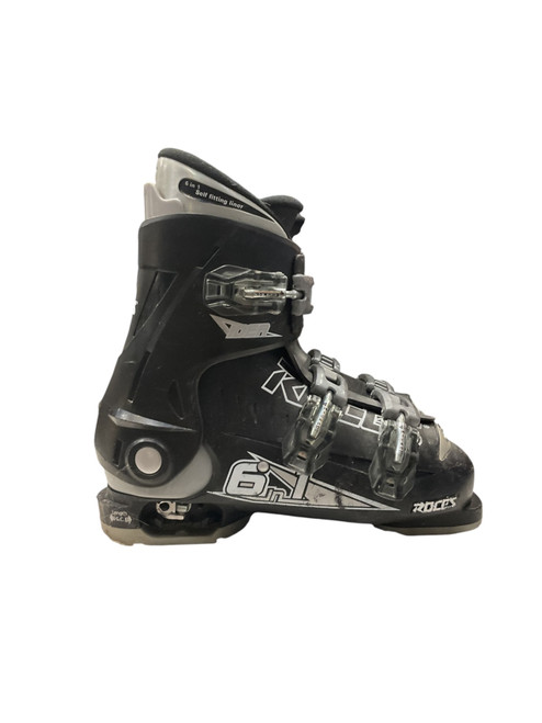 Vist Large View of Product Image Which is Used Roces IDEA 6IN1 SZ 190-220 Boys DH Ski Boot Black 220 MP - J04 - W05