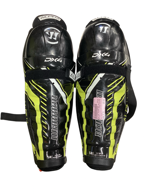 Vist Large View of Product Image Which is Used Warrior ALPHA DX4 Senior Shin Guards Black 14"