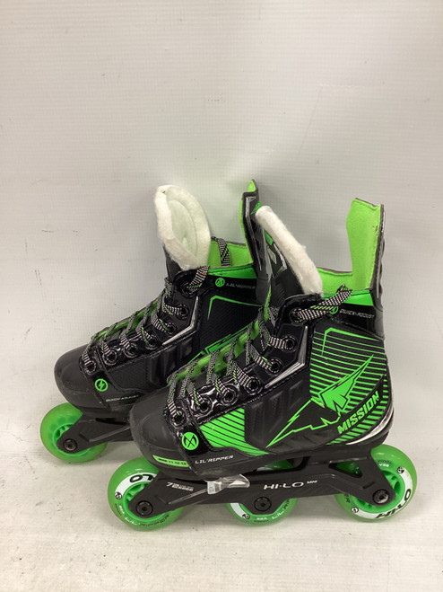 Vist Large View of Product Image Which is Used Mission LIL RIPPER Junior Aggressive Skates Black Adjustable