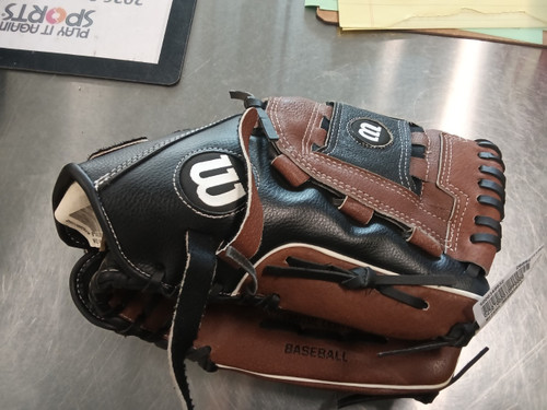 Vist Large View of Product Image Which is Used Wilson A0350TR12 BB/SB Glove RH Throw Black 12"