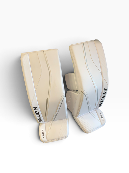 Vist Large View of Product Image Which is Used Bauer GSX Goalie Leg Pads Senior White 33"