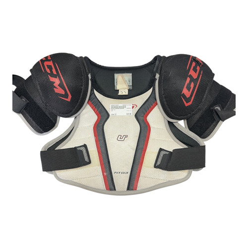 Vist Large View of Product Image Which is Used CCM U+ Junior Shoulder Pads LG