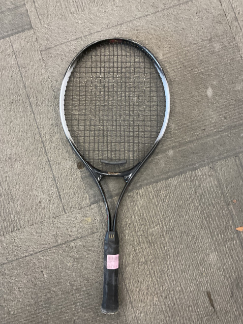 Vist Large View of Product Image Which is Used Wilson PRO Adult Tennis Racquet Black 4 1/2"