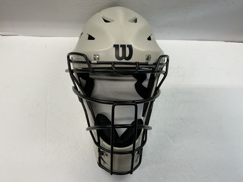 Vist Large View of Product Image Which is Used Wilson WB5720206LXL Catchers Helmet w/Mask Almond L/XL
