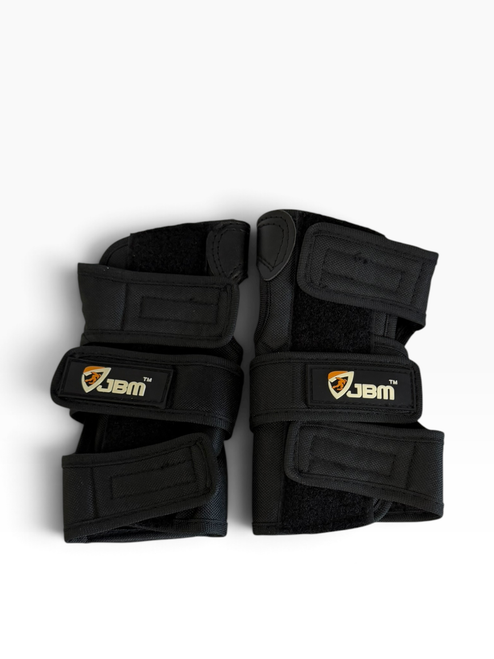 Vist Large View of Product Image Which is Used Jbm Skateboard Elbow Pads Black LG