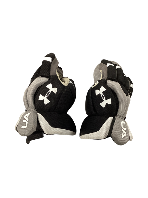 Vist Large View of Product Image Which is Used Under Armour LAX GLOVES Lacrosse Gloves Junior Black XS