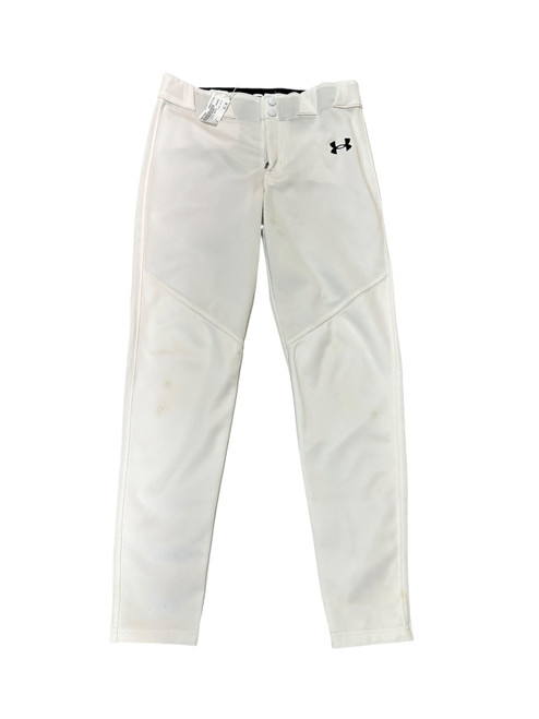 Vist Large View of Product Image Which is Used Under Armour WHITE BB/SB Pant Boys White LG