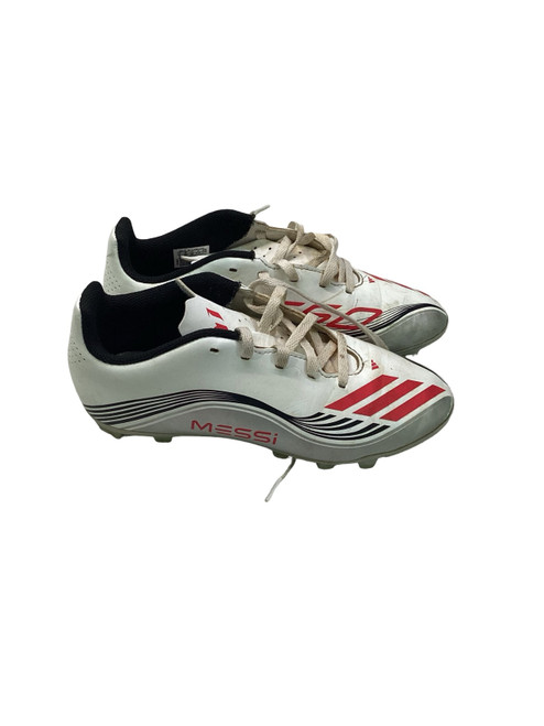 Vist Large View of Product Image Which is Used Adidas MESSI Soccer Cleats White Junior 04