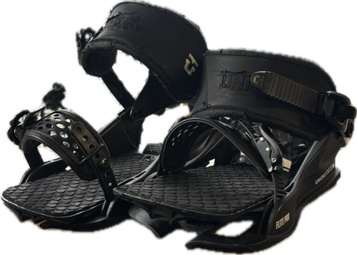 Vist Large View of Product Image Which is Used Union E\lite Pro Mens Snowboard Binding Only Black LG