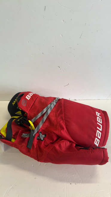 Vist Large View of Product Image Which is Used Bauer SUPRMEME MACH Youth Pant Red SM