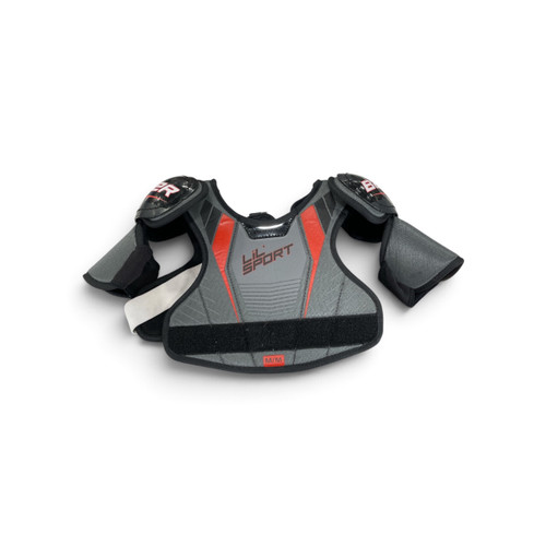 Vist Large View of Product Image Which is Used Bauer Lil Sport Youth Hockey Shoulder Pads MD, front view