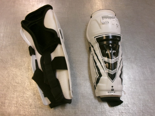 Vist Large View of Product Image Which is Used CCM LTP SHINS Youth Shin Guards White 8"