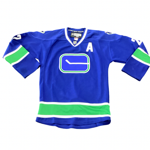 Vist Large View of Product Image Which is Used Reebok VANCOUVER SEDIN Hockey Tops Senior Navy Blue LG