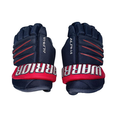 Vist Large View of Product Image Which is Used Warrior ALPHA QX3 Youth Gloves Navy Blue 9"