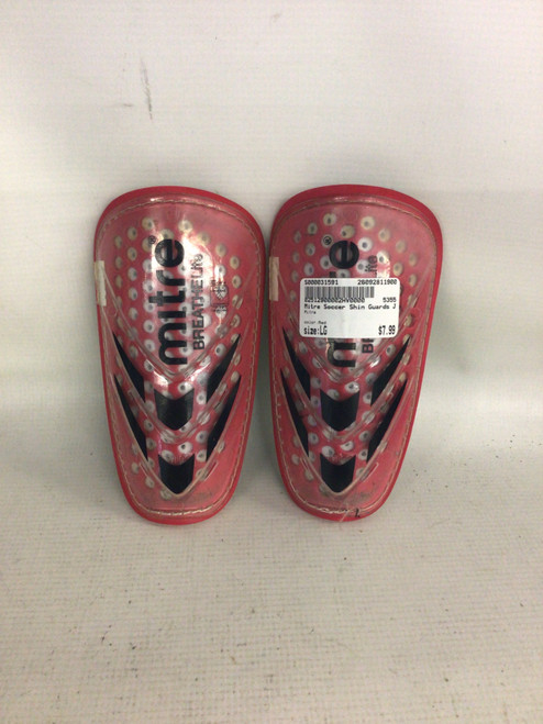 Vist Large View of Product Image Which is Used Mitre Soccer Shin Guards Junior Red LG