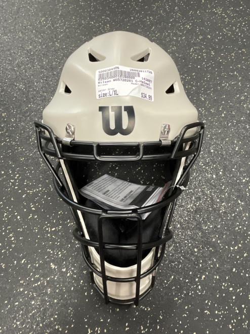 Vist Large View of Product Image Which is Used Wilson WB5720201 Catchers Helmet w/Mask Grey L/XL