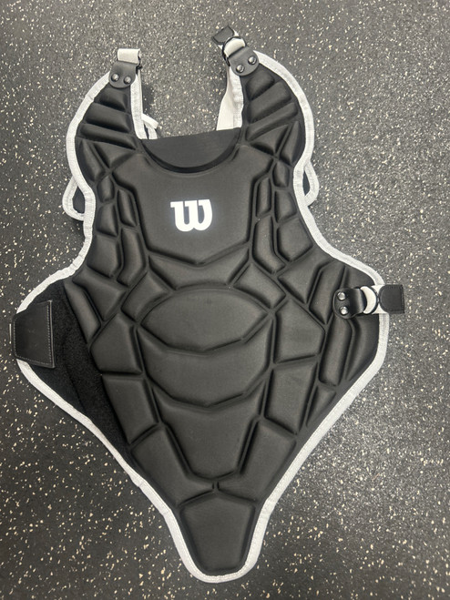 Vist Large View of Product Image Which is Used Wilson JGU Catchers Chest Protector Grey Junior