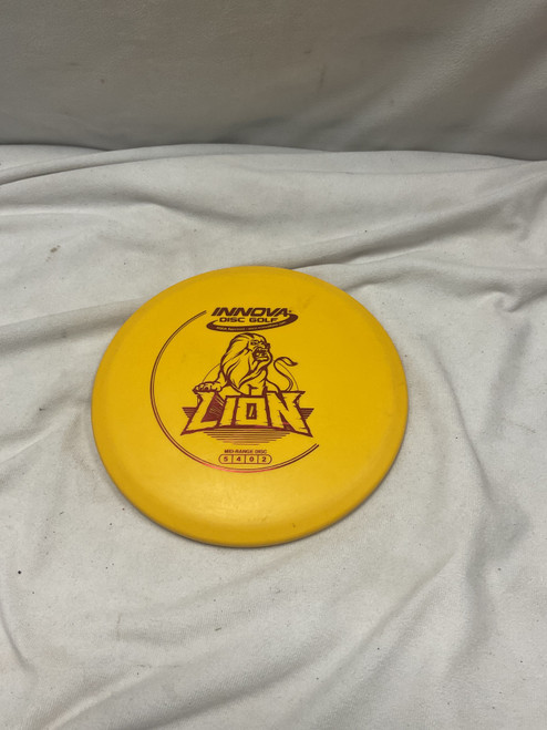 Vist Large View of Product Image Which is Used Innova DX LION Disc Golf Mid Range Yellow