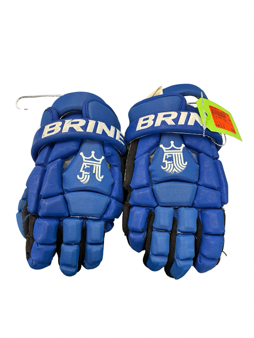 Vist Large View of Product Image Which is Used Brine BRINE GLOVES Lacrosse Gloves Mens Royal Blue 12"