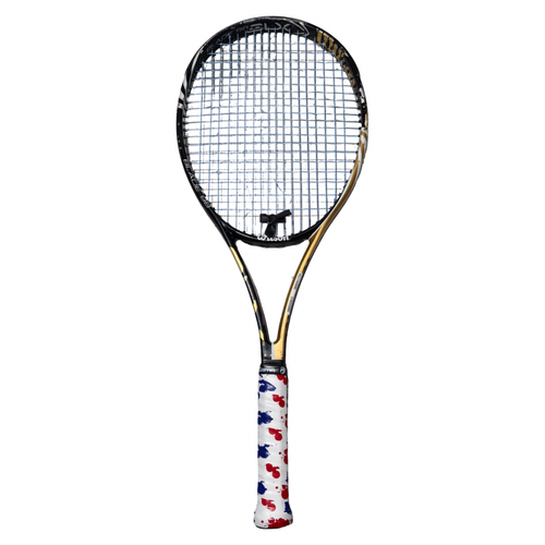 Vist Large View of Product Image Which is Used Wilson BLX BLADE 98 Adult Tennis Racquet Black 4 3/8"