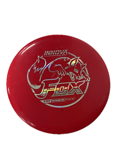 Vist Large View of Product Image Which is Used Innova STAR FOX Disc Golf Mid Range Red