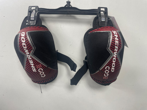 Vist Large View of Product Image Which is Used Sher-wood CODE III Youth Elbow Pads LG