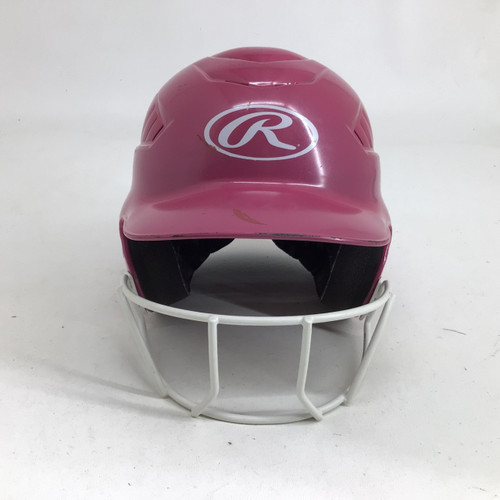 Vist Large View of Product Image Which is Used Rawlings 6 1/2 - 7 1/2 COOL FLO HELMET W MASK Batting Helmet w/Mask Pink S/M