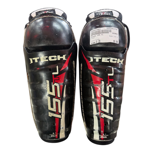 Vist Large View of Product Image Which is Used Itech 155 TL Youth Shin Guards Black 8"