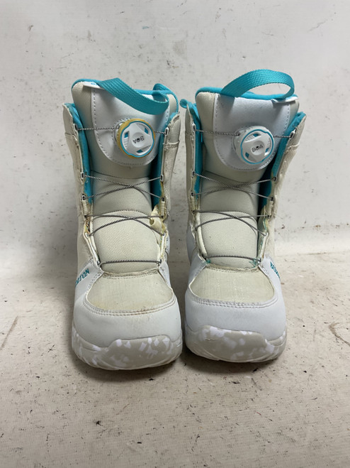 Vist Large View of Product Image Which is Used Burton GROM BOA Girls Snowboard Boots White Junior 02