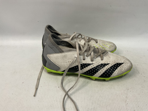 Vist Large View of Product Image Which is Used Adidas Soccer Cleats White And Grey Junior 04.5