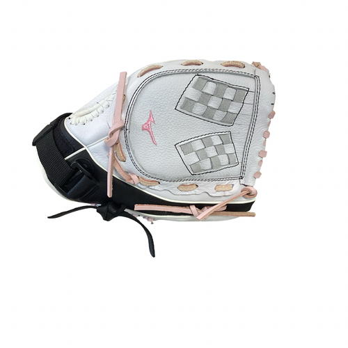 Vist Large View of Product Image Which is Used Mizuno SUPREME YOUTH RH Throw Fastpitch Gloves White 11"