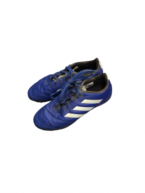 Vist Large View of Product Image Which is Used Adidas Soccer Cleats Royal Blue Junior 02.5