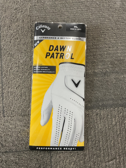 Vist Large View of Product Image Which is Used Callaway DAWN PATROL Mens Golf Glove White MD