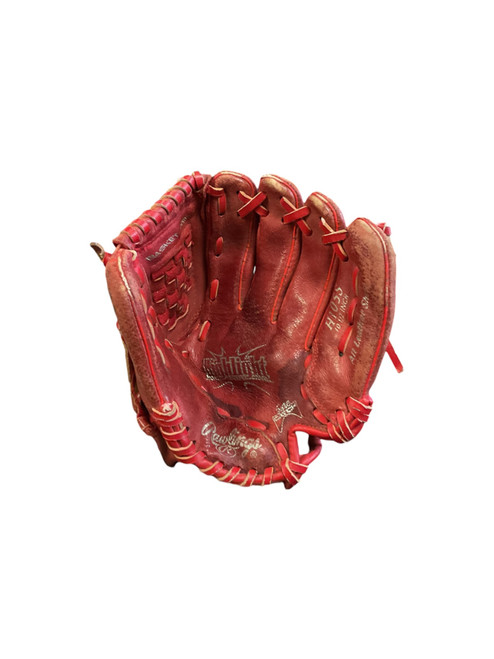 Vist Large View of Product Image Which is Used Rawlings HIGHLIGHT SERIES BB/SB Glove RH Throw Red 11"