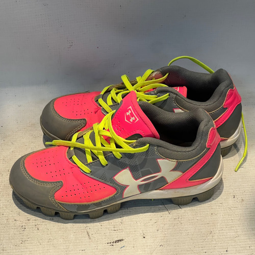 Vist Large View of Product Image Which is Used Under Armour PINK/GRY CLEAT BB/SB Cleats Pink Junior 03