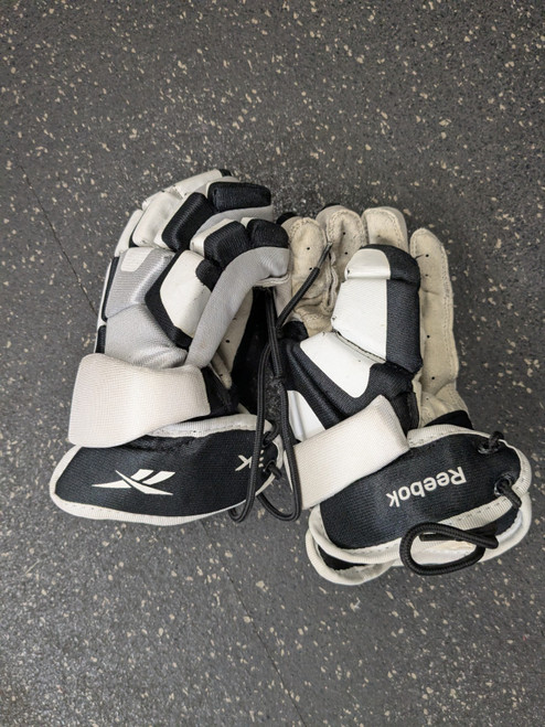Vist Large View of Product Image Which is Used Reebok 3K Lacrosse Gloves Junior White SM
