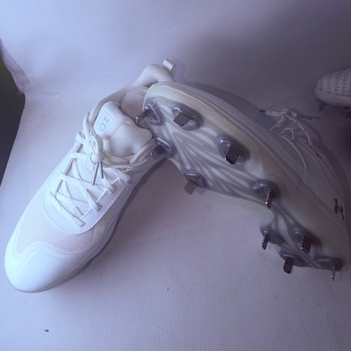 Vist Large View of Product Image Which is NEW Under Armour GLYDE 2.0 BB/SB Cleats Cream White Senior 9.5