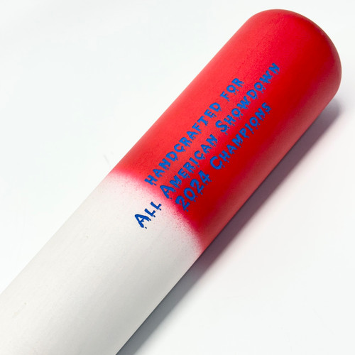 Vist Large View of Product Image Which is Used JAW Bats BOMB POP BB/SB Wood Bat White/Royal/Red 33"